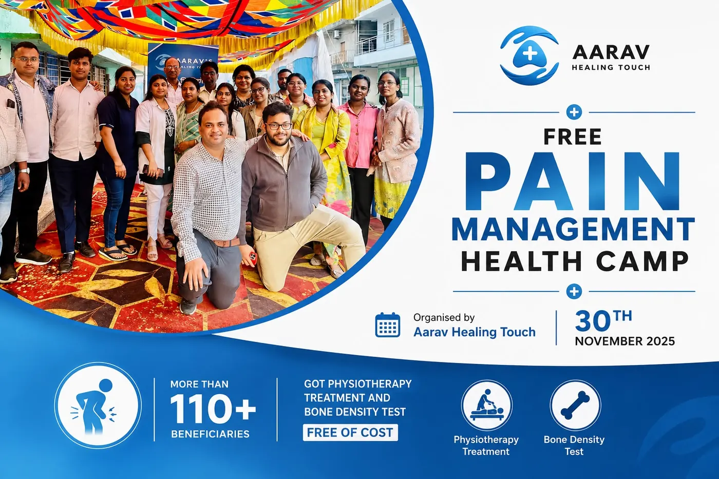 Free Pain Management Health Camp organised by Aarav Healing Touch on 30 November 2025