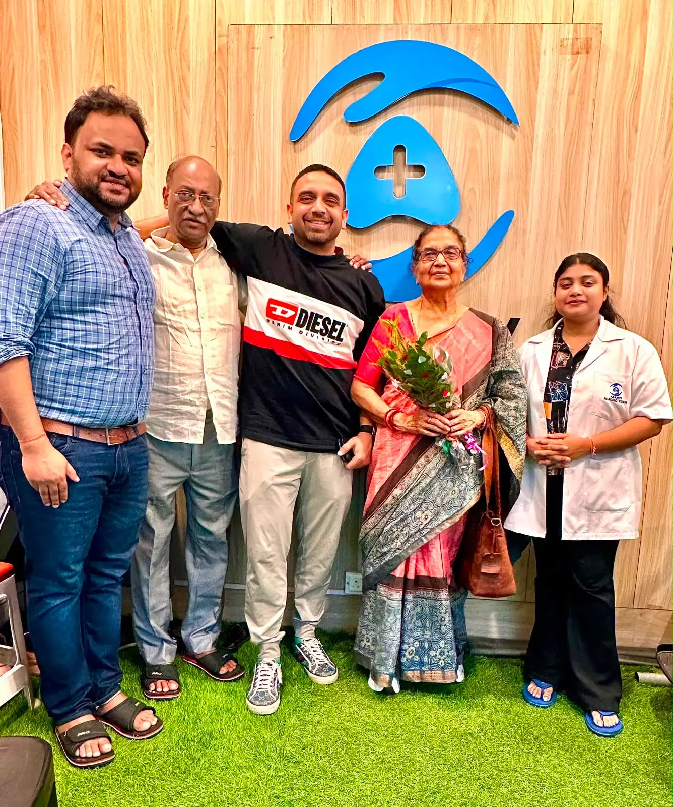 Dr Bini Sarangi and Mr Kunal Sarangi with the team at Aarav Healing Touch