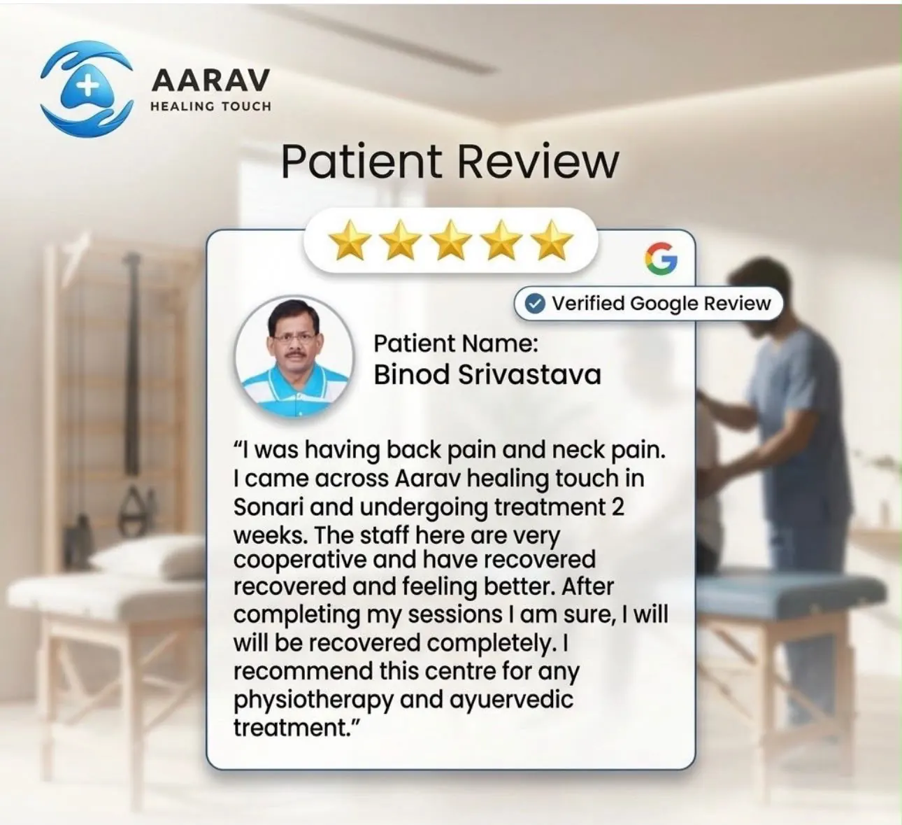 Verified Google review from patient Binod Srivastava