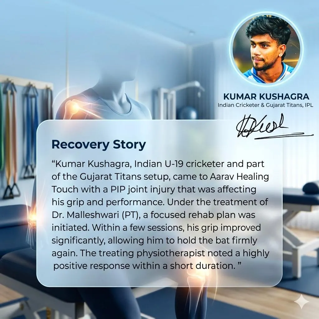 Recovery story of cricketer Kumar Kushagra at Aarav Healing Touch
